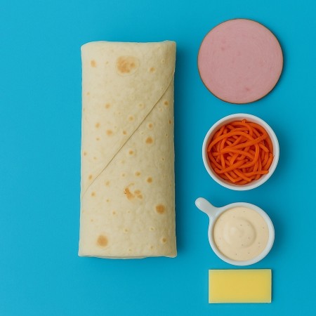 Ролл с ветчиной и сыром в лаваше Ролл с ветчиной и сыром в лаваше