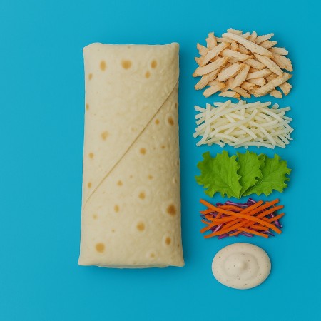 Ролл-шаверма с курицей и салатом в лаваше Ролл-шаверма с курицей и салатом в лаваше